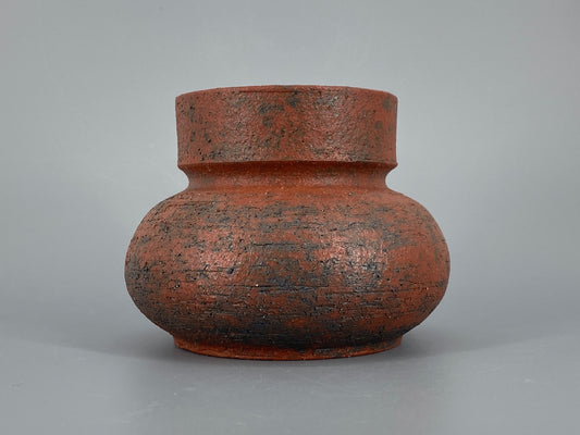 Studiokeramik Vase aus rotbraunem Steinzeug mit Signatur, um 1960