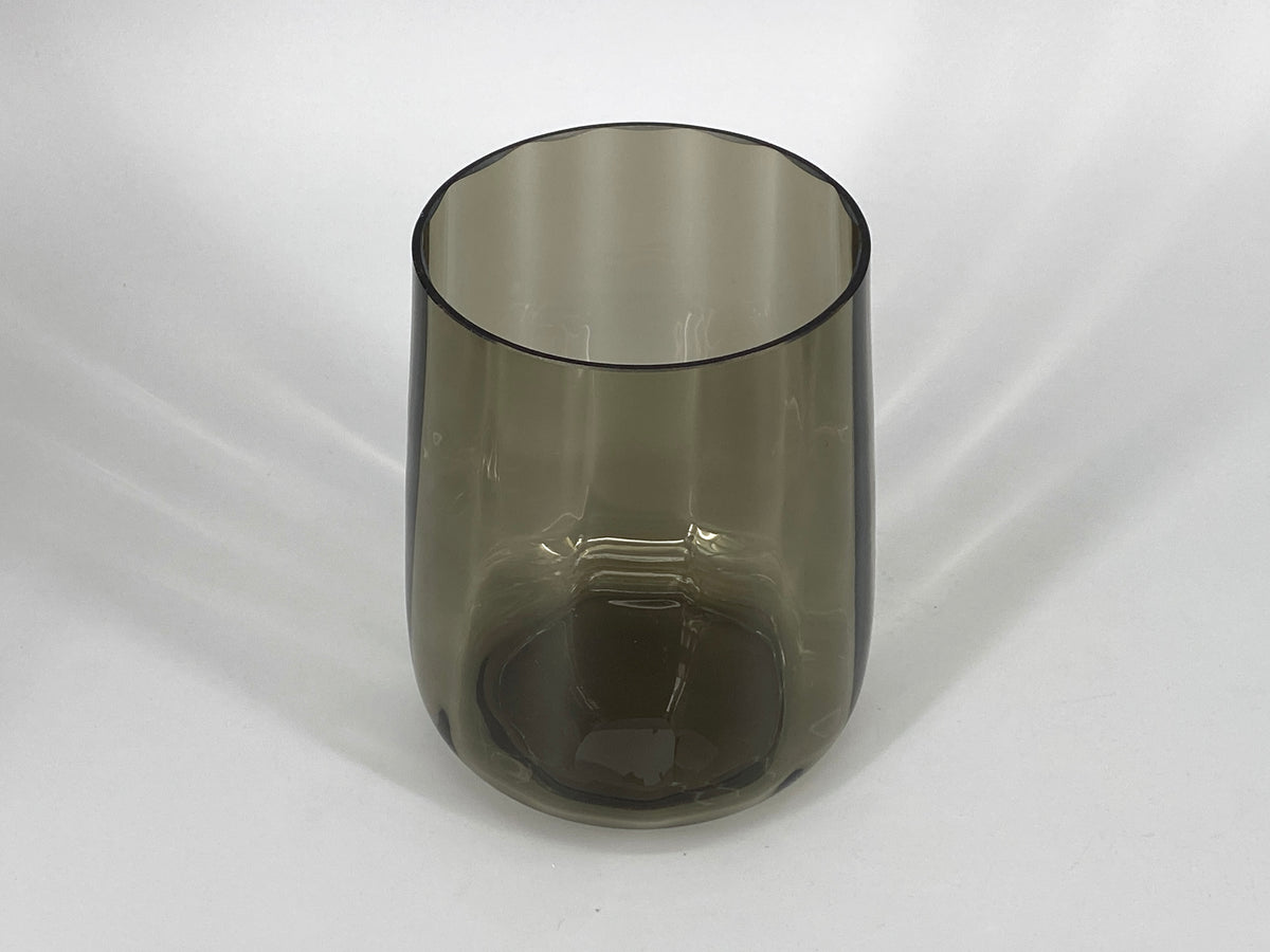Mid Century Blumenvase aus grauem Glas, 1960er