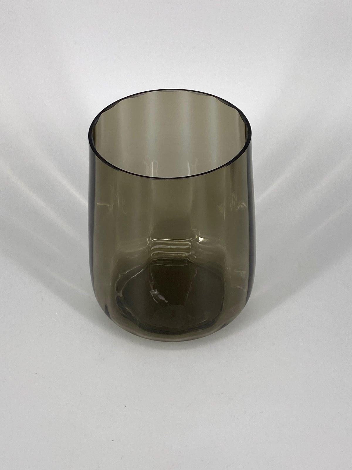 Mid Century Blumenvase aus grauem Glas, 1960er