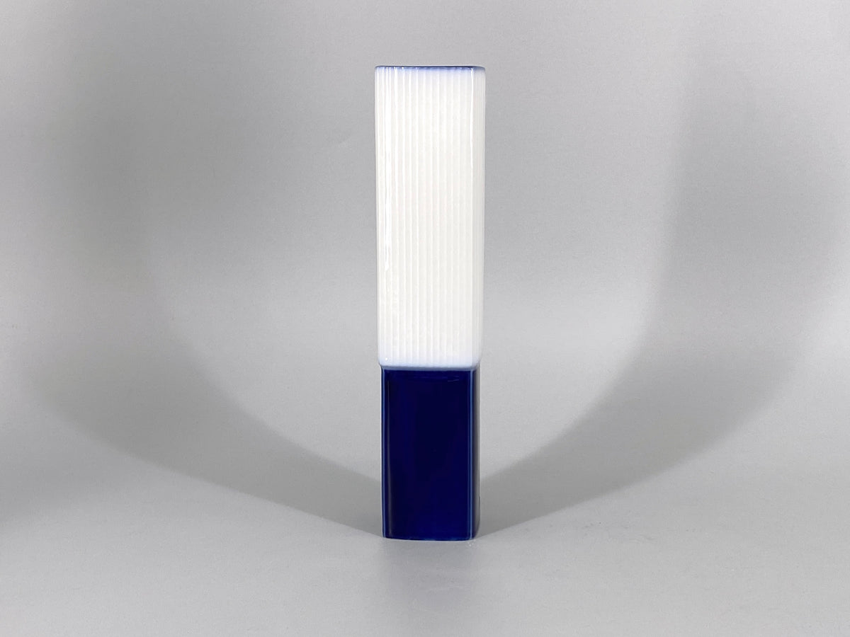 Ikebana Pilaster Vase in Blau von Hans Theo Baumann für KPM, Berlin, 1960er