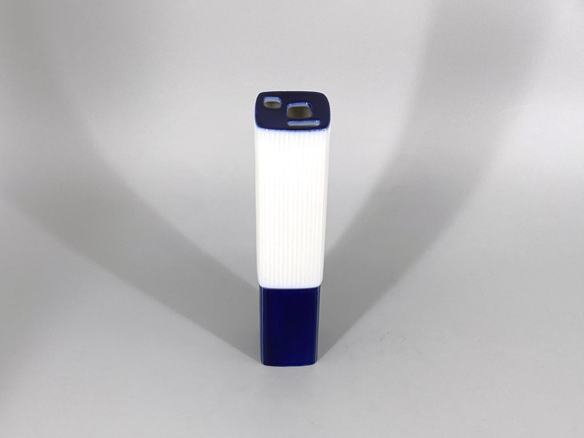 Ikebana Pilaster Vase in Blau von Hans Theo Baumann für KPM, Berlin, 1960er