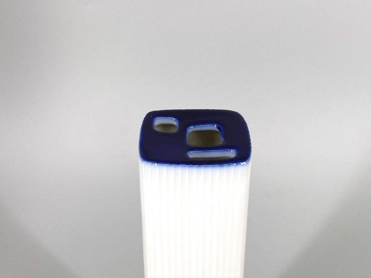 Ikebana Pilaster Vase in Blau von Hans Theo Baumann für KPM, Berlin, 1960er