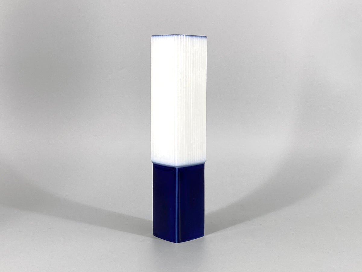 Ikebana Pilaster Vase in Blau von Hans Theo Baumann für KPM, Berlin, 1960er