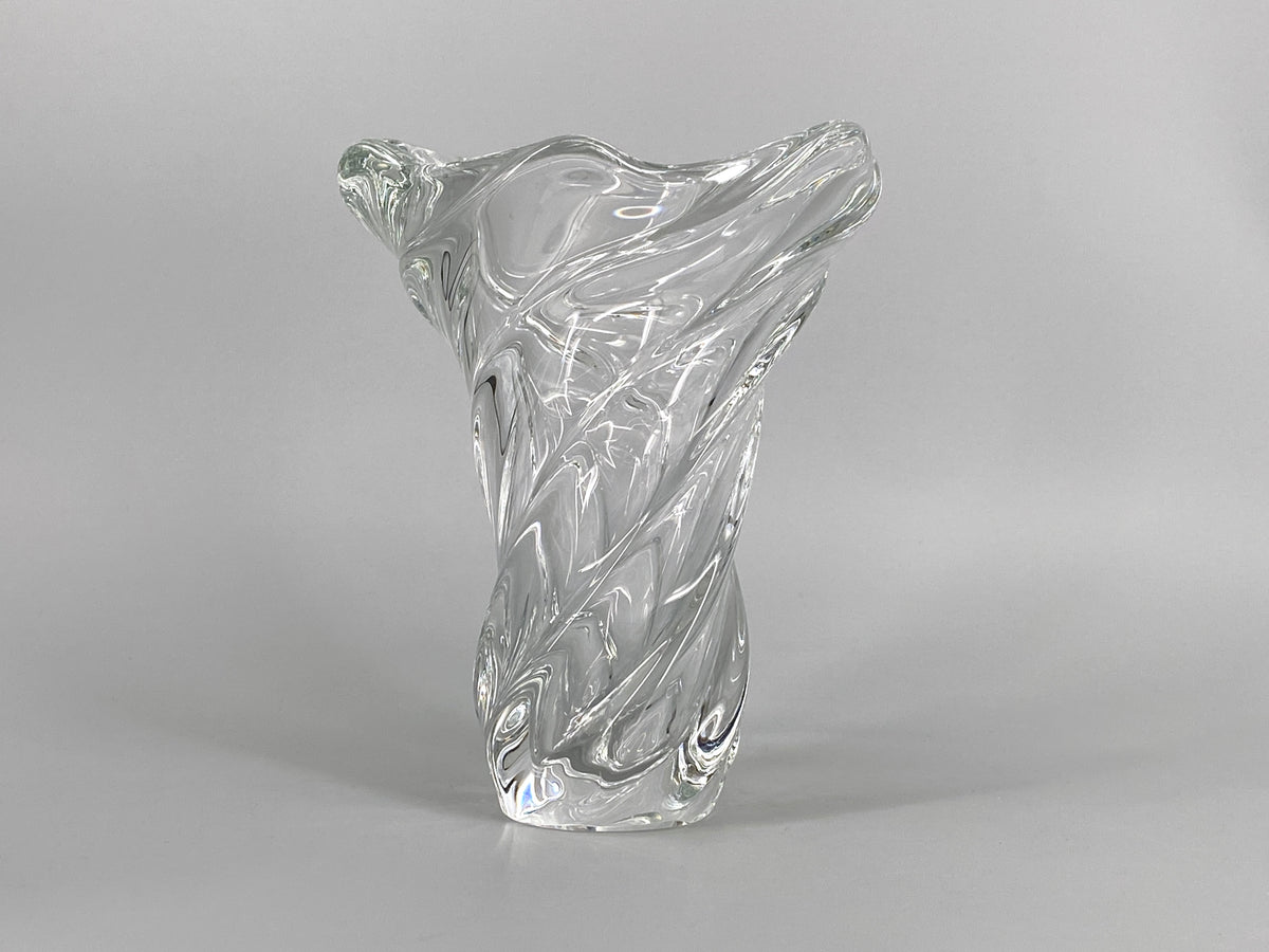 Mid Century skulpturale Spiral Vase aus Glas, 1950er
