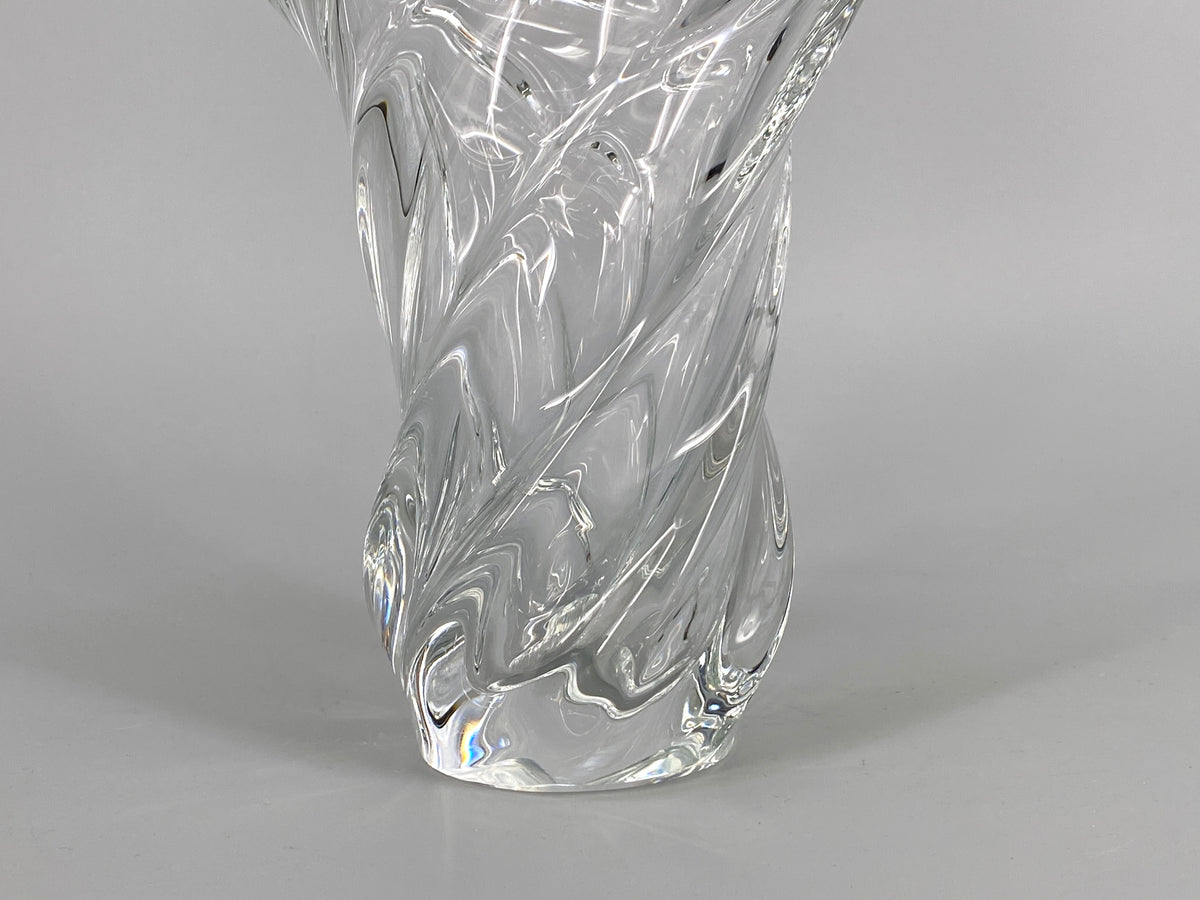 Mid Century skulpturale Spiral Vase aus Glas, 1950er
