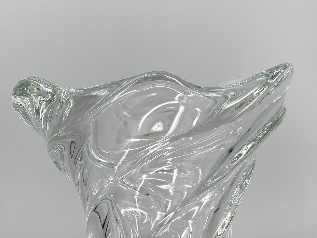 Mid Century skulpturale Spiral Vase aus Glas, 1950er