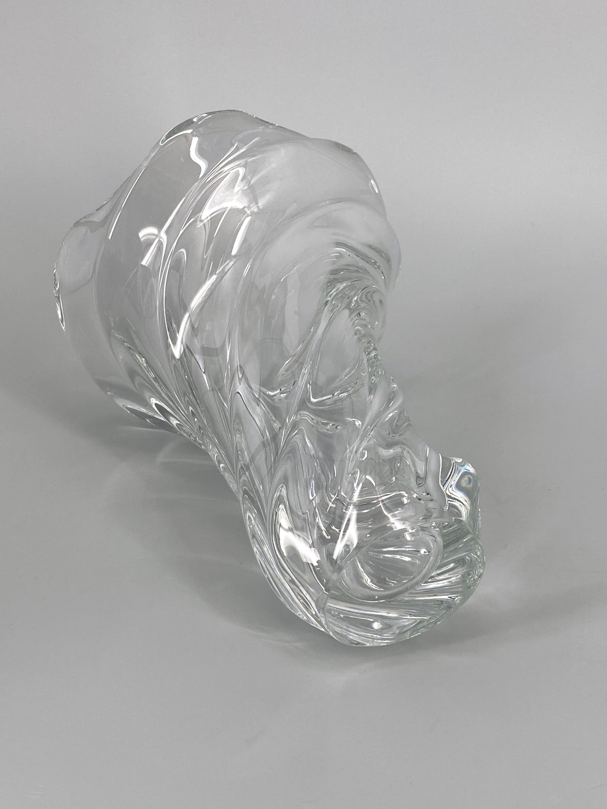 Mid Century skulpturale Spiral Vase aus Glas, 1950er