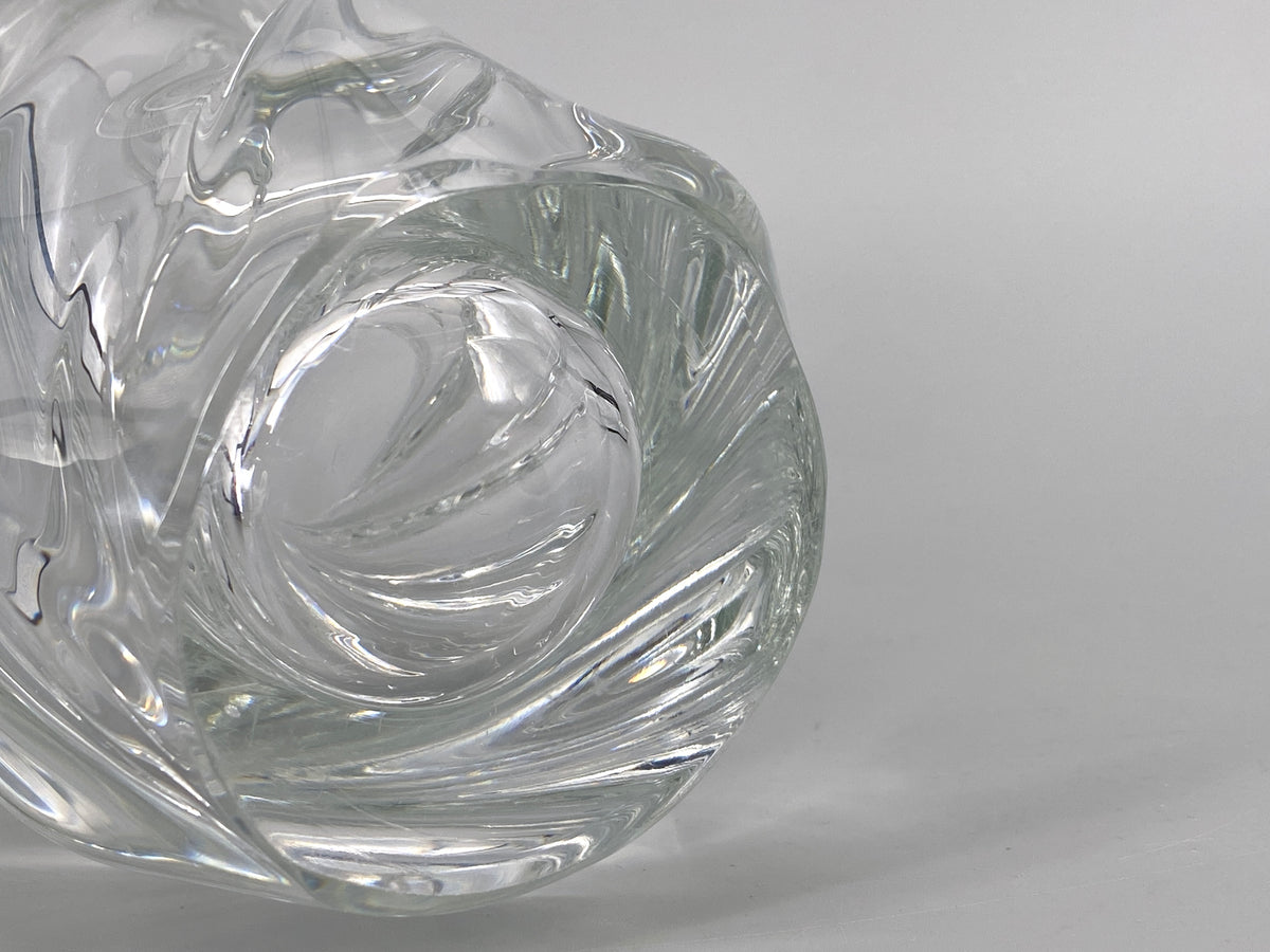Mid Century skulpturale Spiral Vase aus Glas, 1950er
