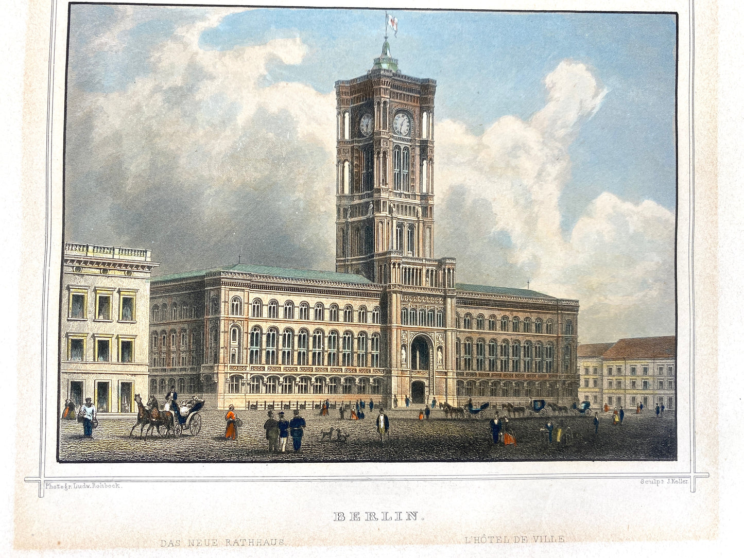 5x Sammlung von Stahlstichen Berlin, ua. Gendarmenmarkt, Schloss/Spree..