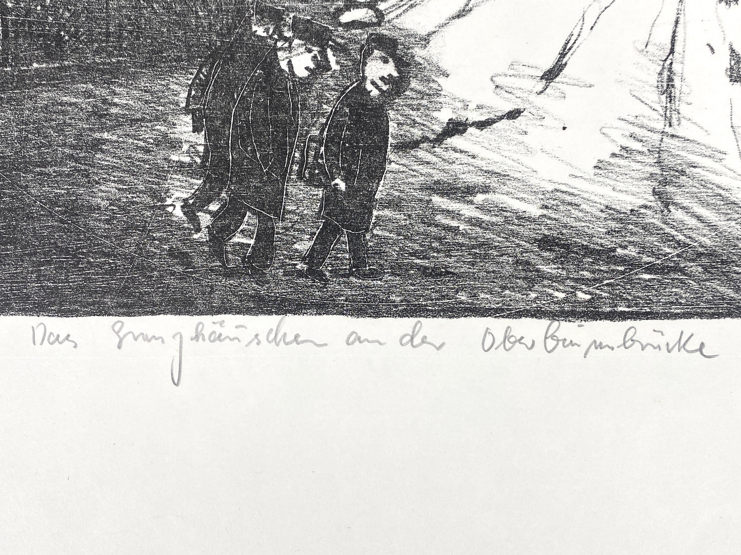 Signierte und nummerierte Lithografie "Das Grenzhäuschen an der Oberbaumbrücke" von Kurt Mühlenhaupt (1921–2006), 1971