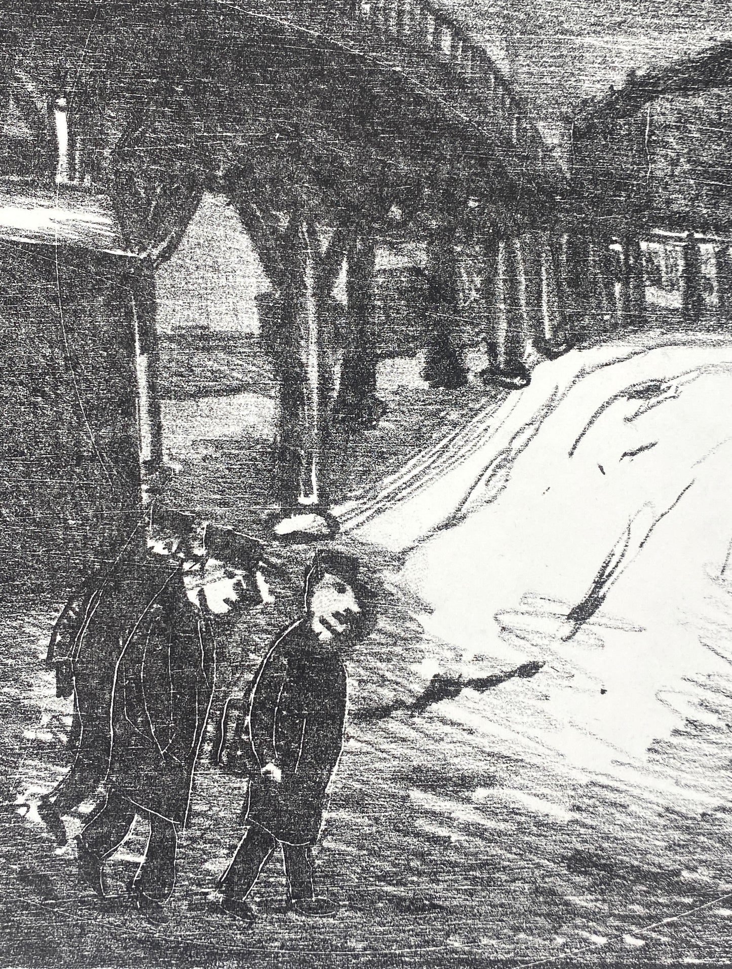 Signierte und nummerierte Lithografie "Das Grenzhäuschen an der Oberbaumbrücke" von Kurt Mühlenhaupt (1921–2006), 1971