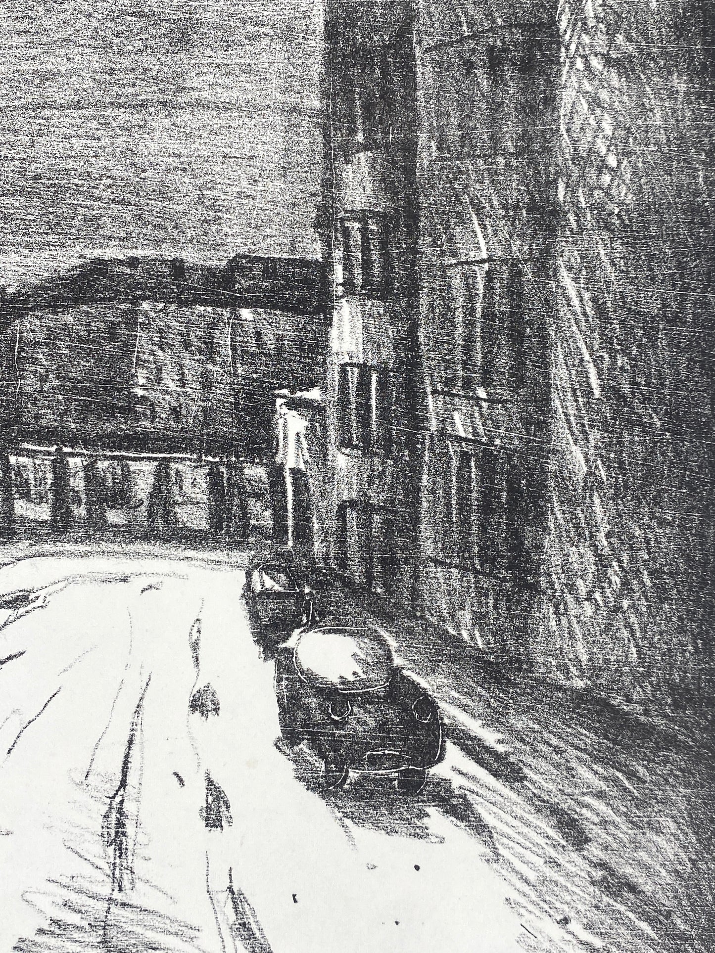 Signierte und nummerierte Lithografie "Das Grenzhäuschen an der Oberbaumbrücke" von Kurt Mühlenhaupt (1921–2006), 1971