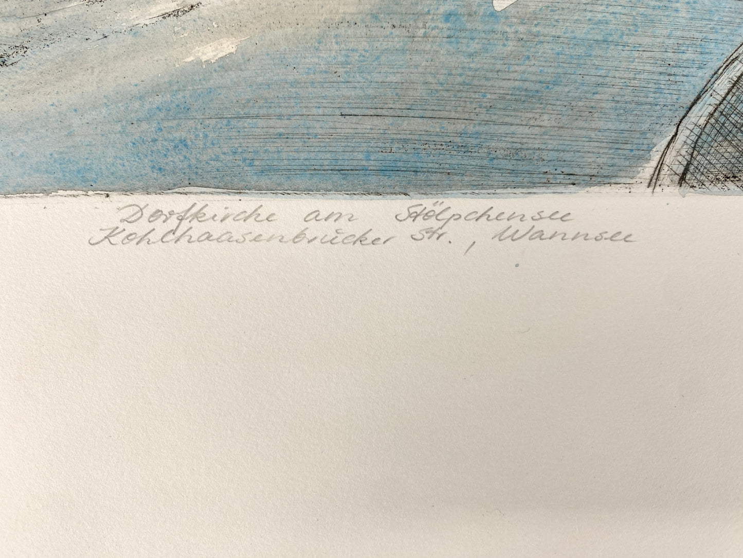 Heinz Sterzenbach - Kirche Stolpensee, Wannsee Berlin. Radierung