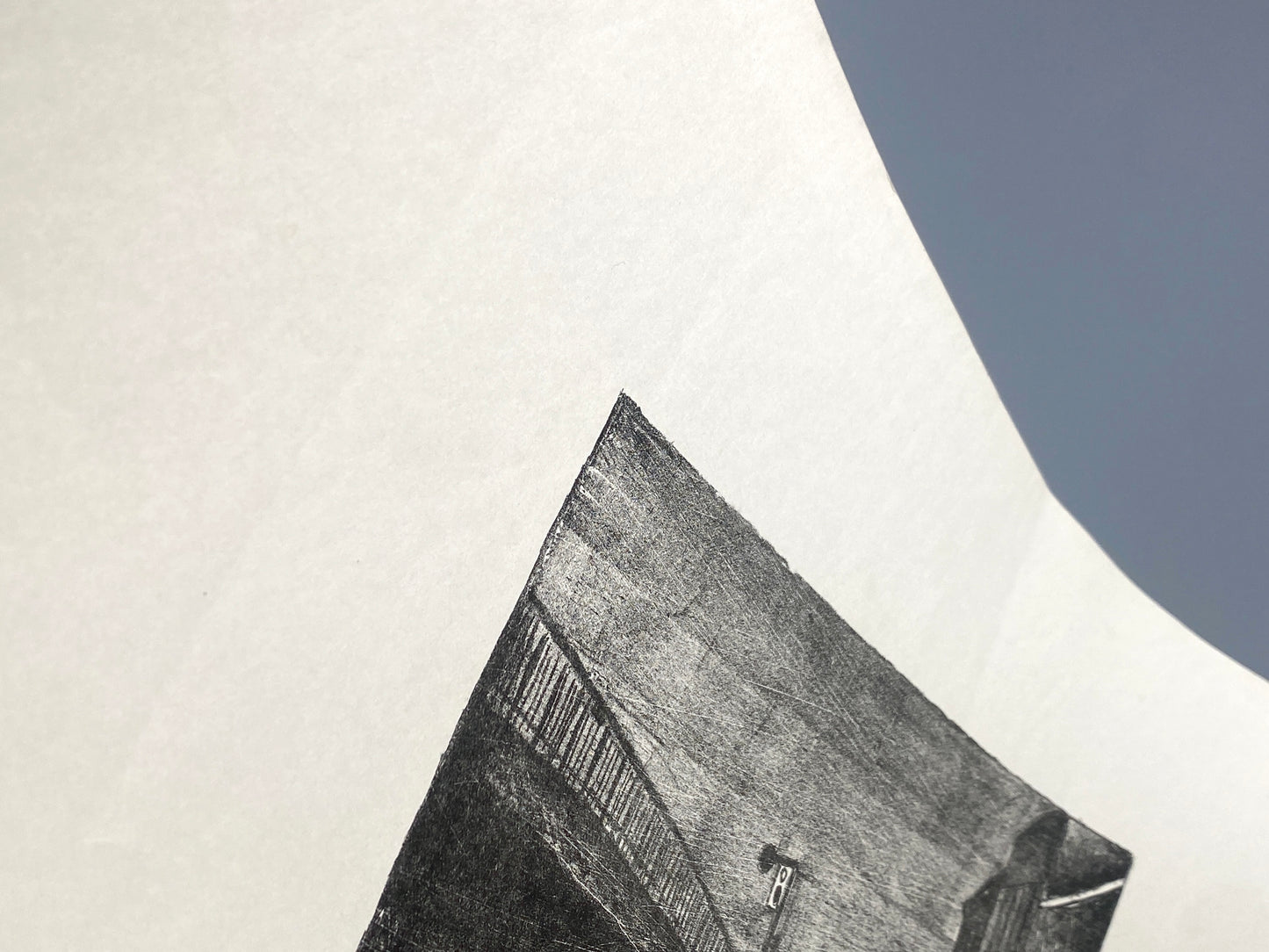 Signierte und nummerierte Lithografie "Das Grenzhäuschen an der Oberbaumbrücke" von Kurt Mühlenhaupt (1921–2006), 1971