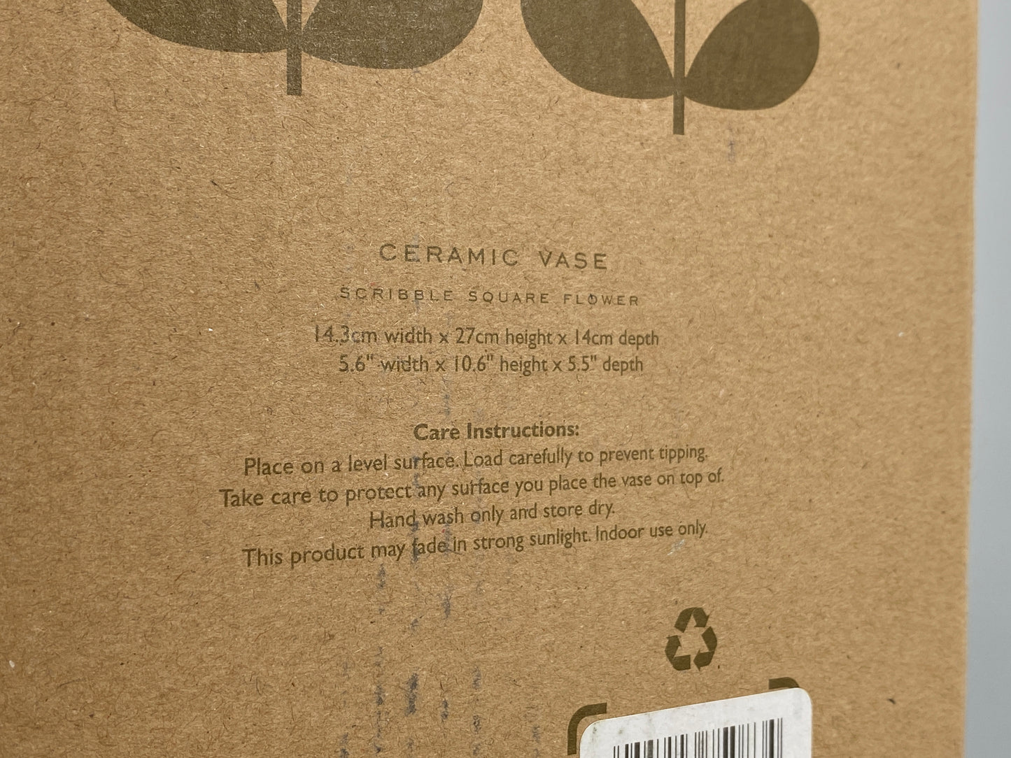 Keramikvase in Rosa von Orla Kiely in Originalverpackung, 2018
