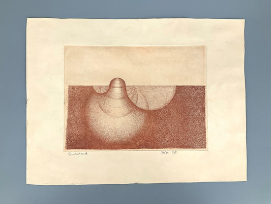 Signierte Radierung in Sepia von Gertraude Zebe, 1968
