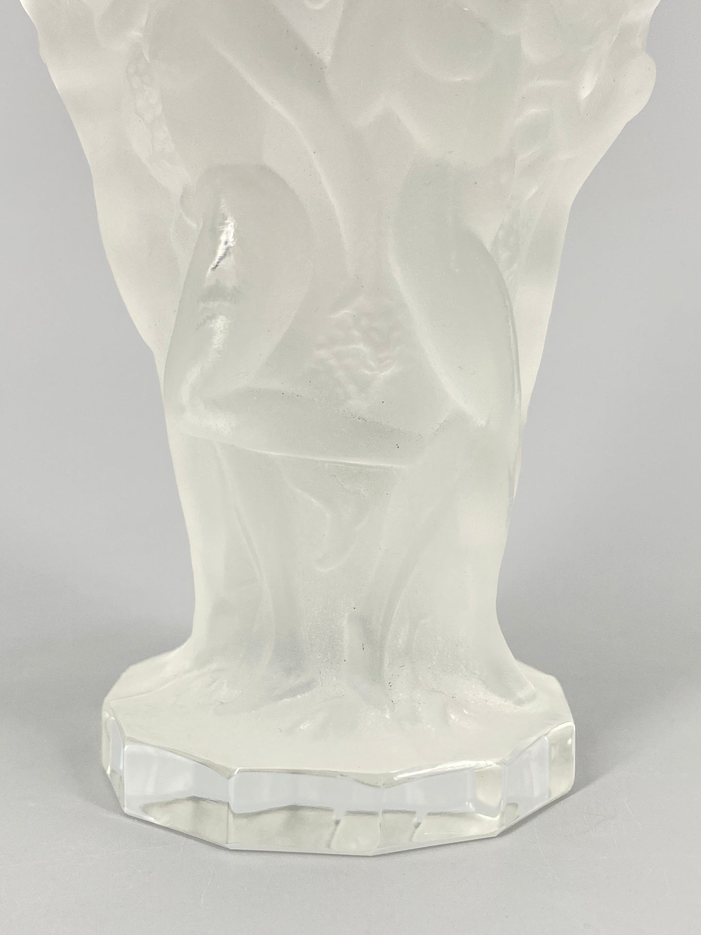 Art Deco Vase von Hoffmann & Schlevogt aus Pressglas in Transparent