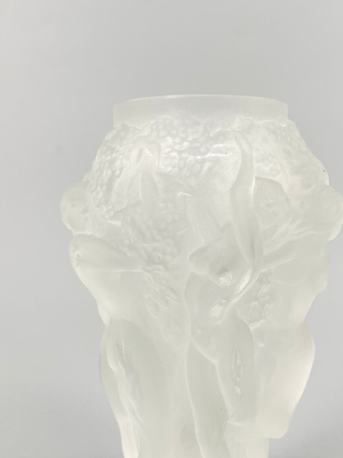 Art Deco Vase von Hoffmann & Schlevogt aus Pressglas in Transparent
