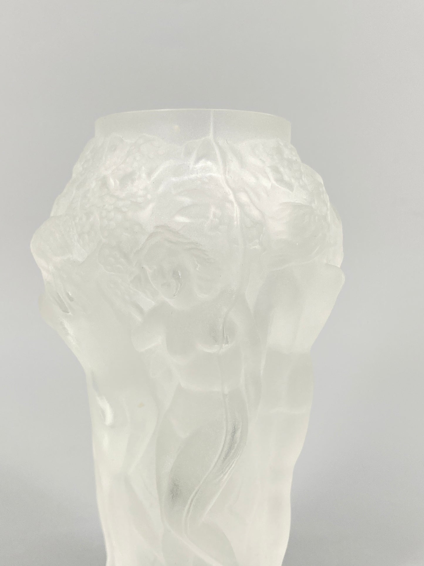 Art Deco Vase von Hoffmann & Schlevogt aus Pressglas in Transparent