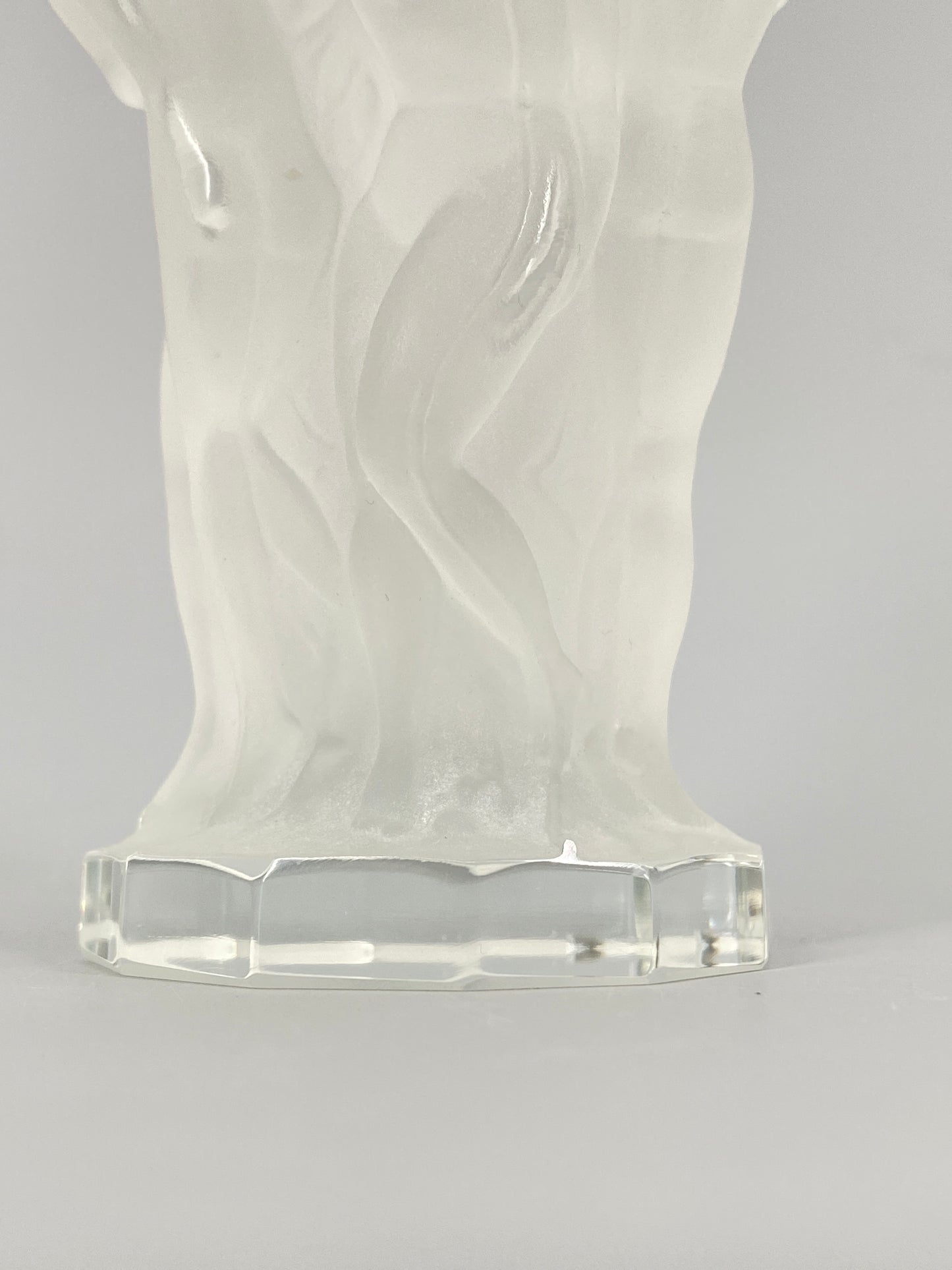 Art Deco Vase von Hoffmann & Schlevogt aus Pressglas in Transparent