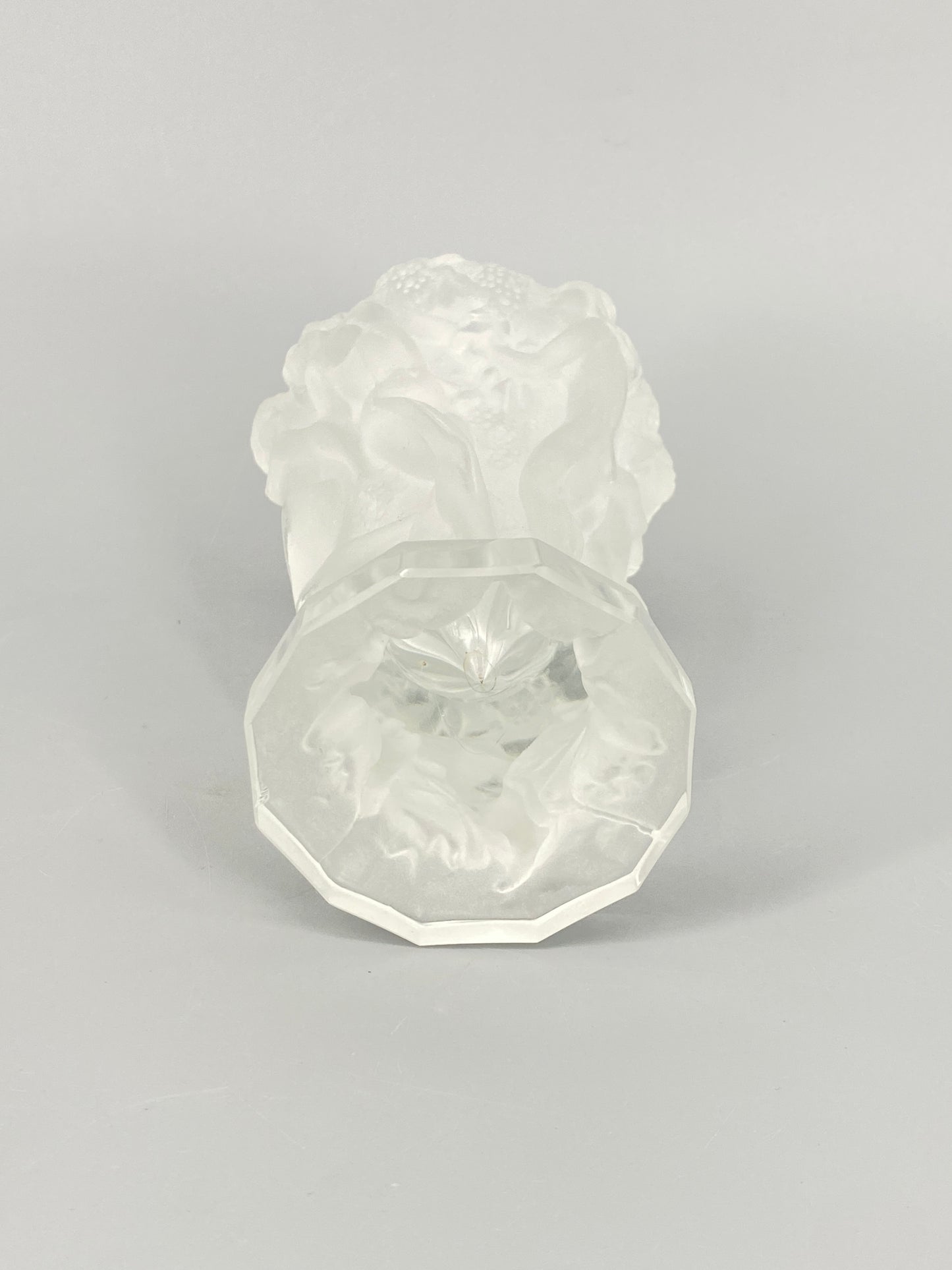 Art Deco Vase von Hoffmann & Schlevogt aus Pressglas in Transparent