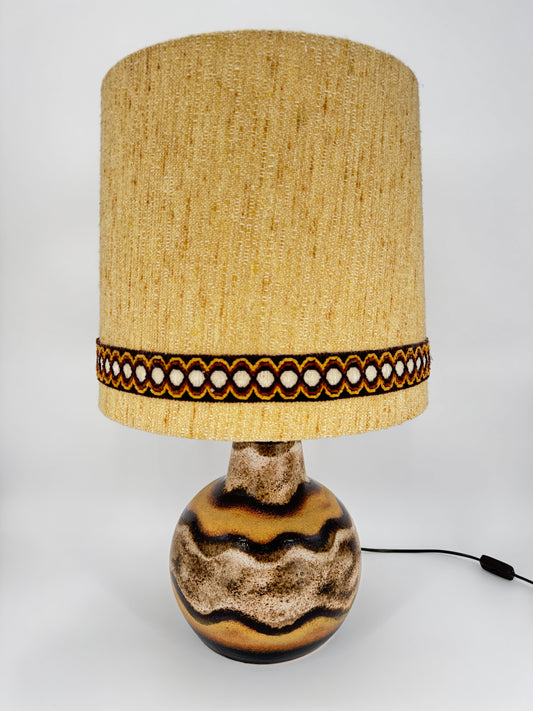 Tischlampe Fat Lava Braun Stoff Lampenschirm