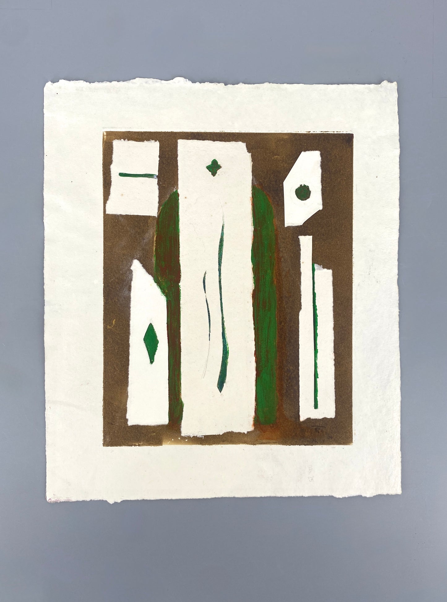Moderne, signierte Aquatinta-Radierung und Collage aus dem Jahr 2004