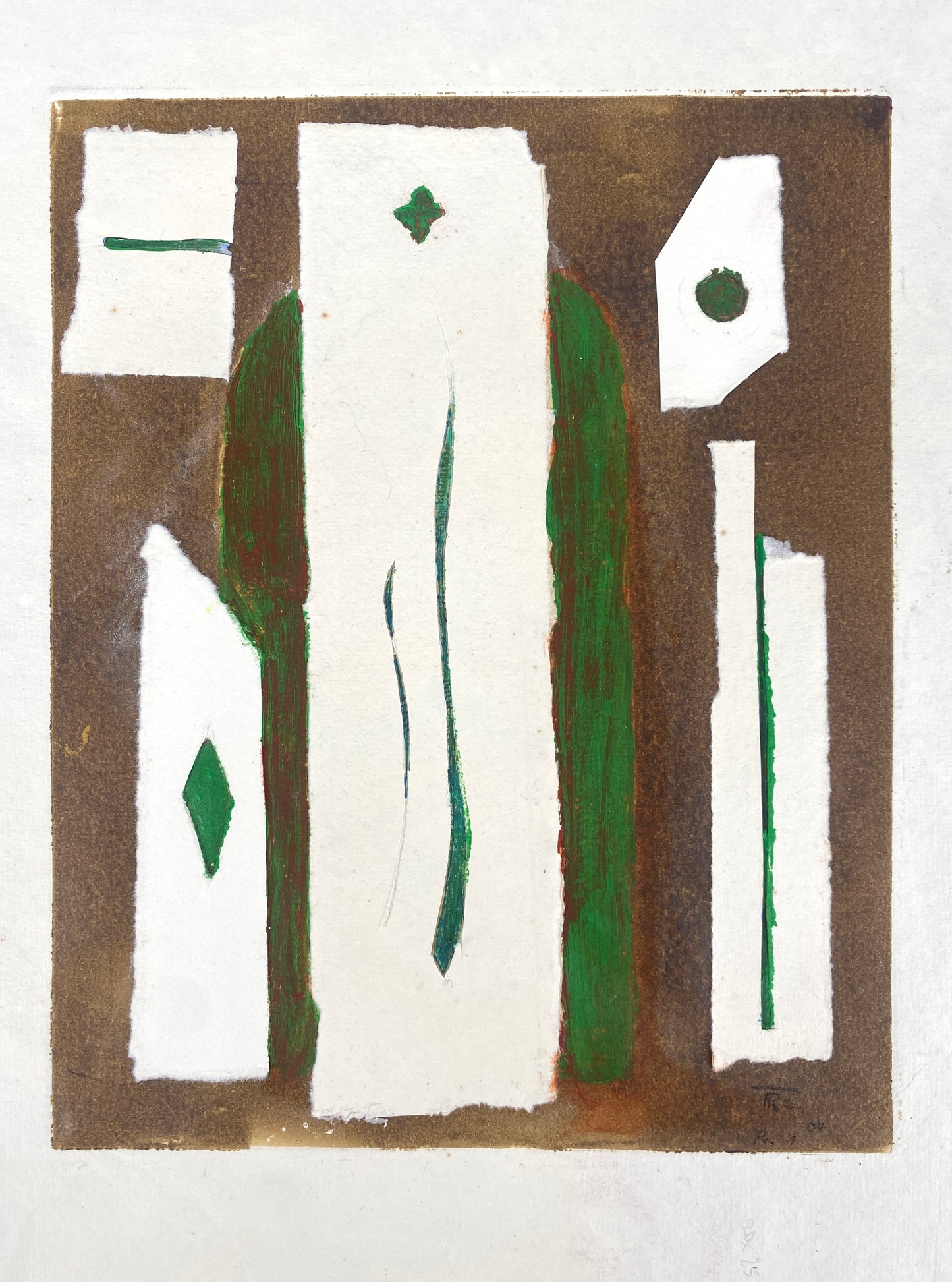 Moderne, signierte Aquatinta-Radierung und Collage aus dem Jahr 2004