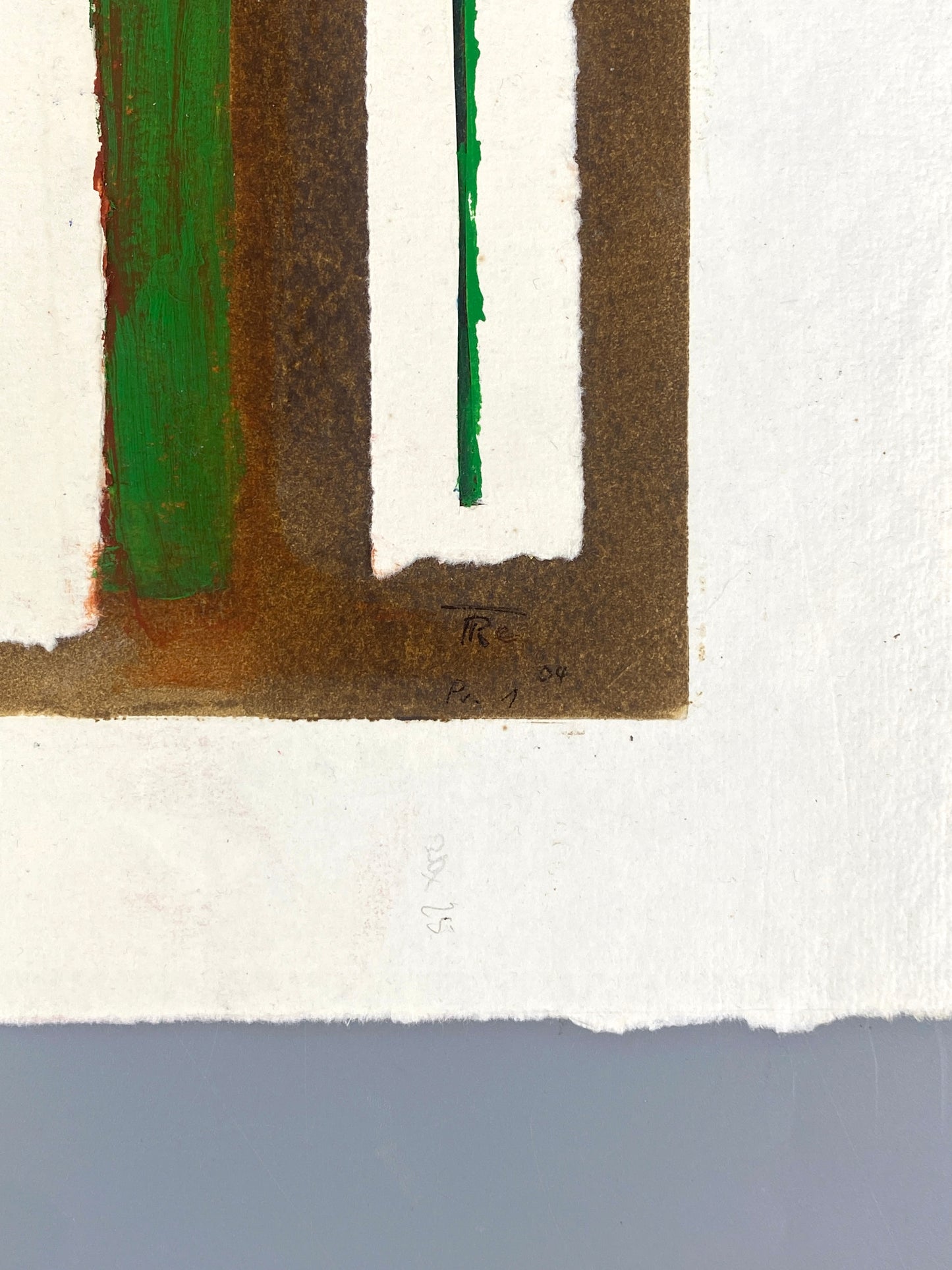 Moderne, signierte Aquatinta-Radierung und Collage aus dem Jahr 2004