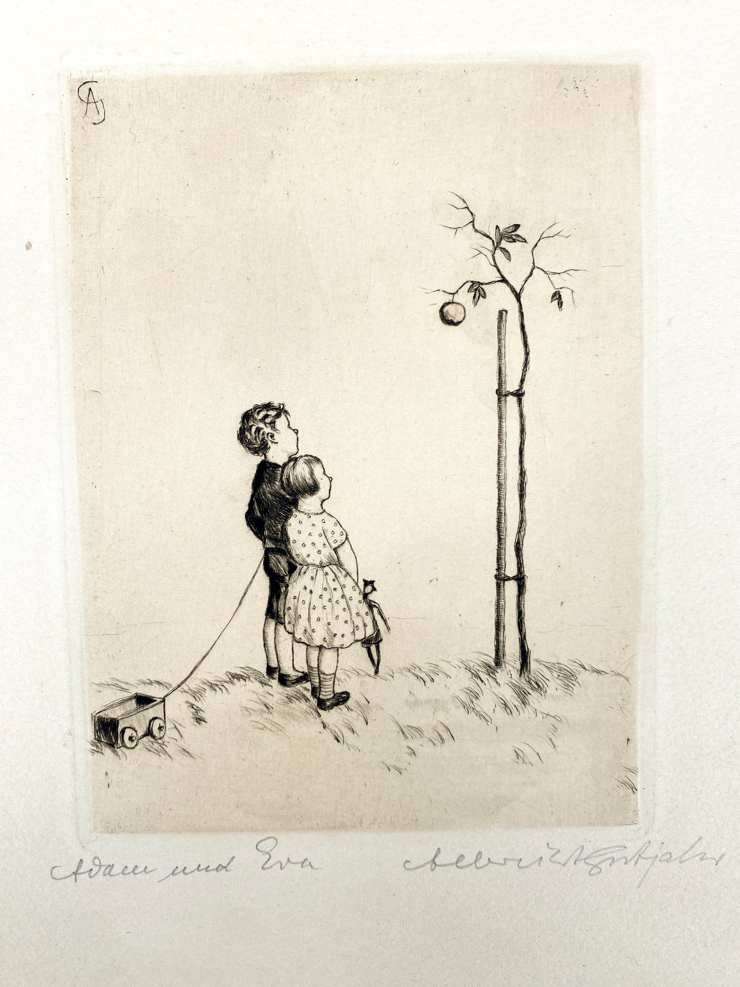 Albrecht Gutjahr - Adam und Eva. Radierung