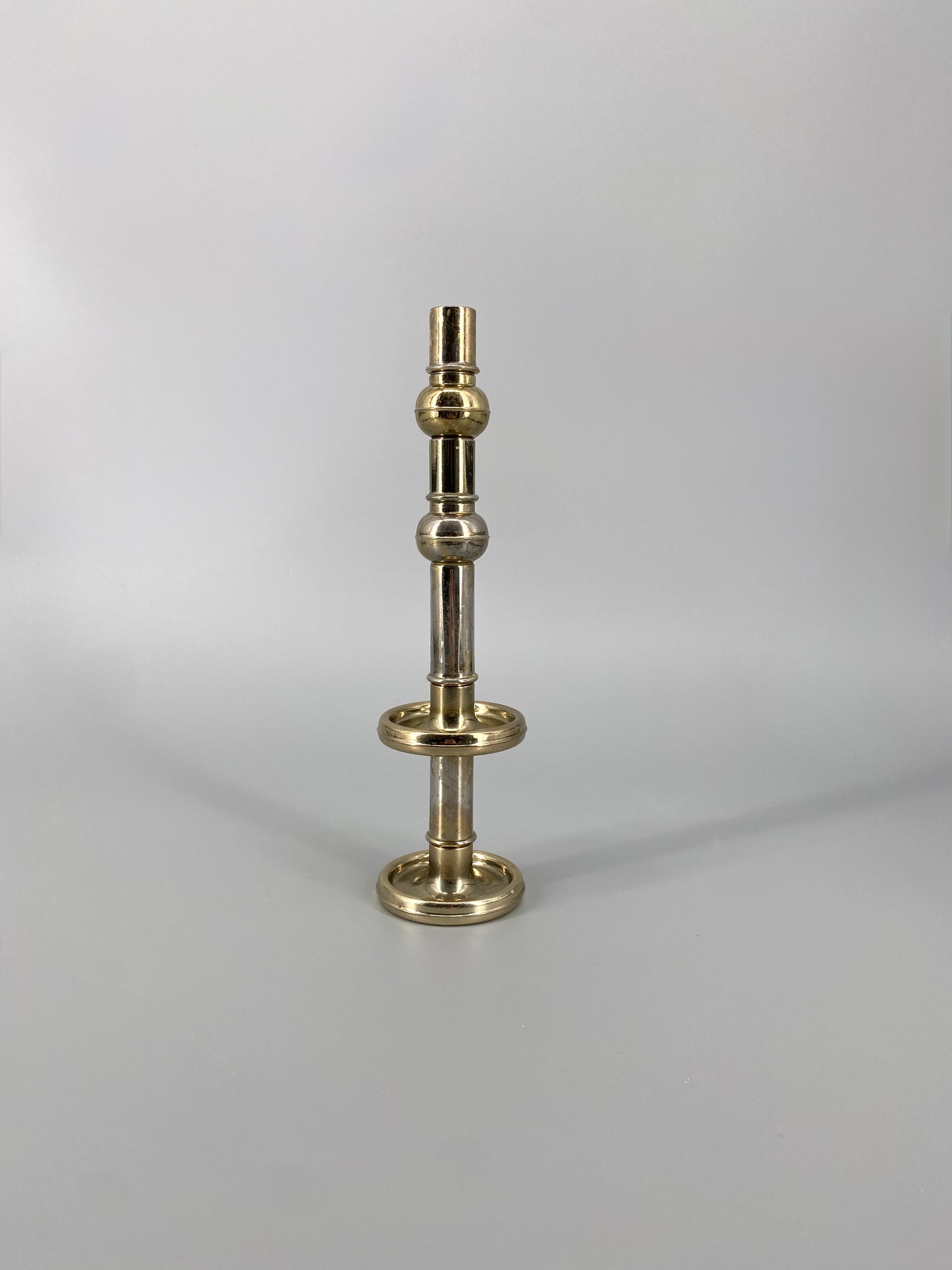 2 modulare Kerzenhalter aus Messing, 1970er