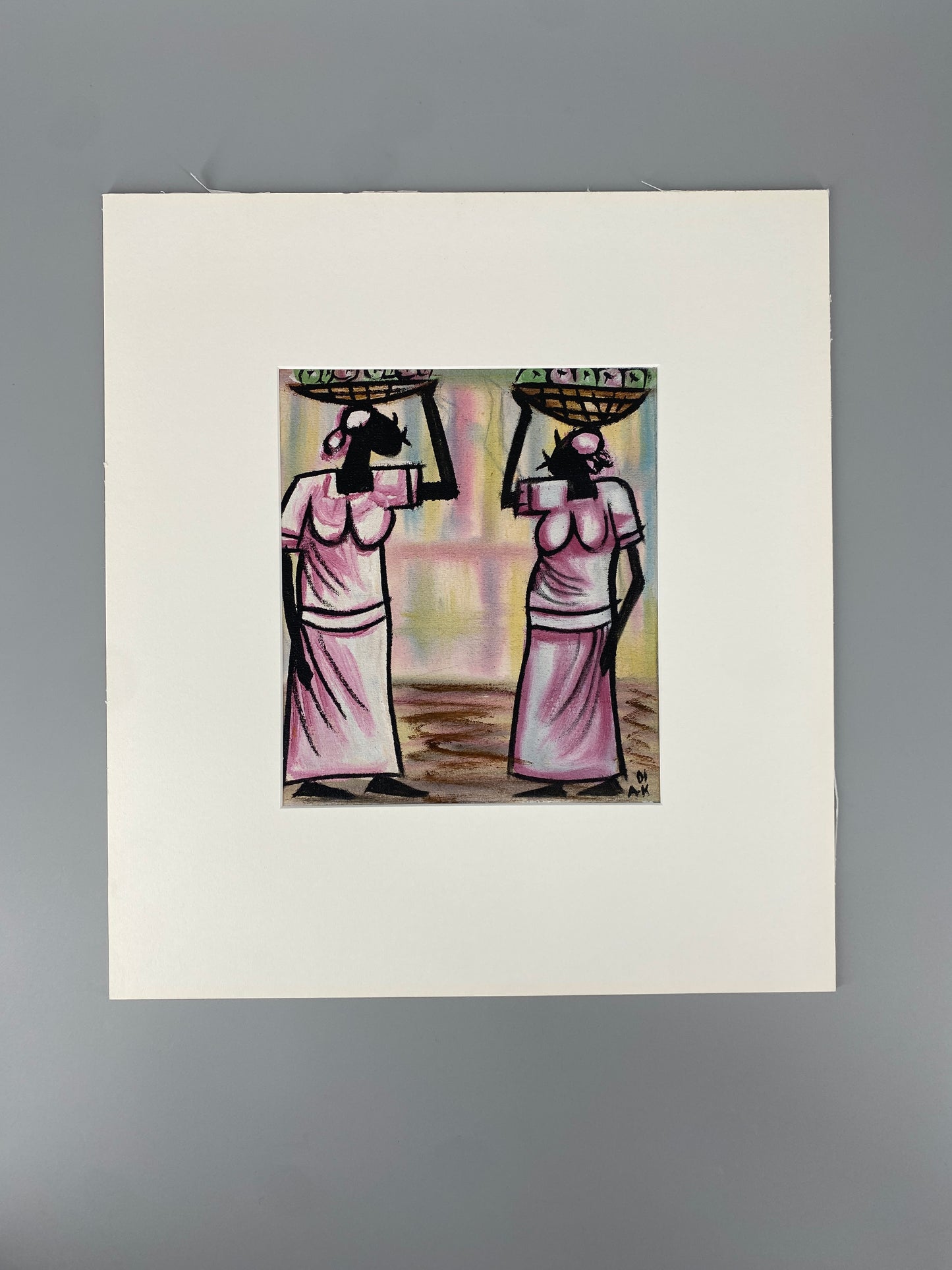 Marktfrauen, Acrylgemälde