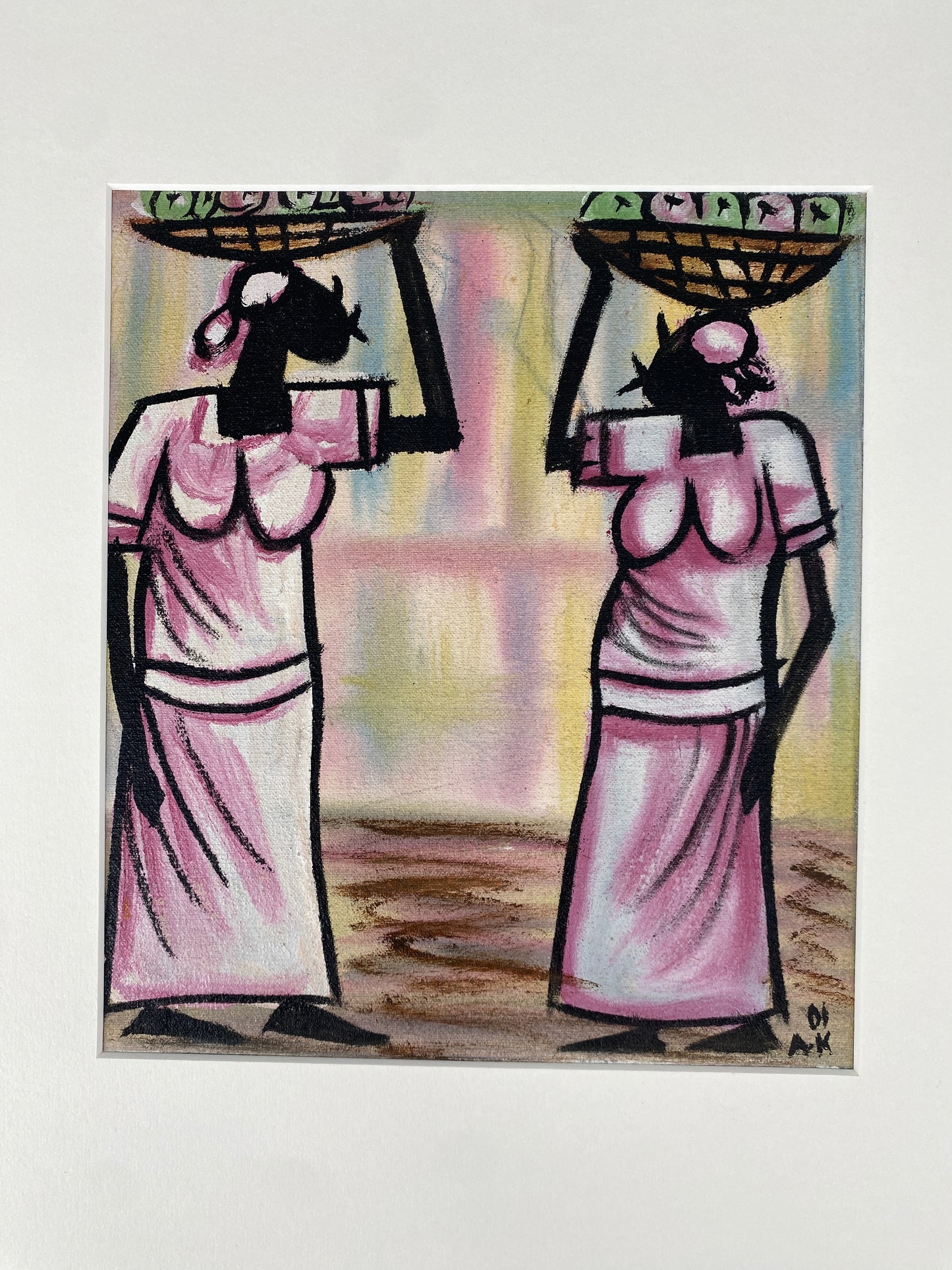 Marktfrauen, Acrylgemälde