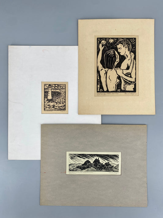3 expressionistische  Druckgrafiken von Karl Heyn, Deutschland, Anfang 20. Jh.