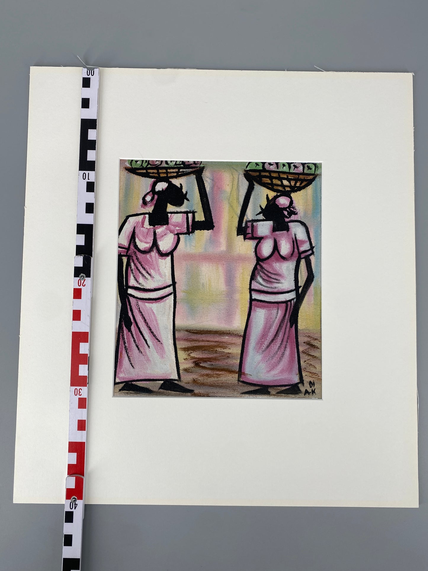 Marktfrauen, Acrylgemälde
