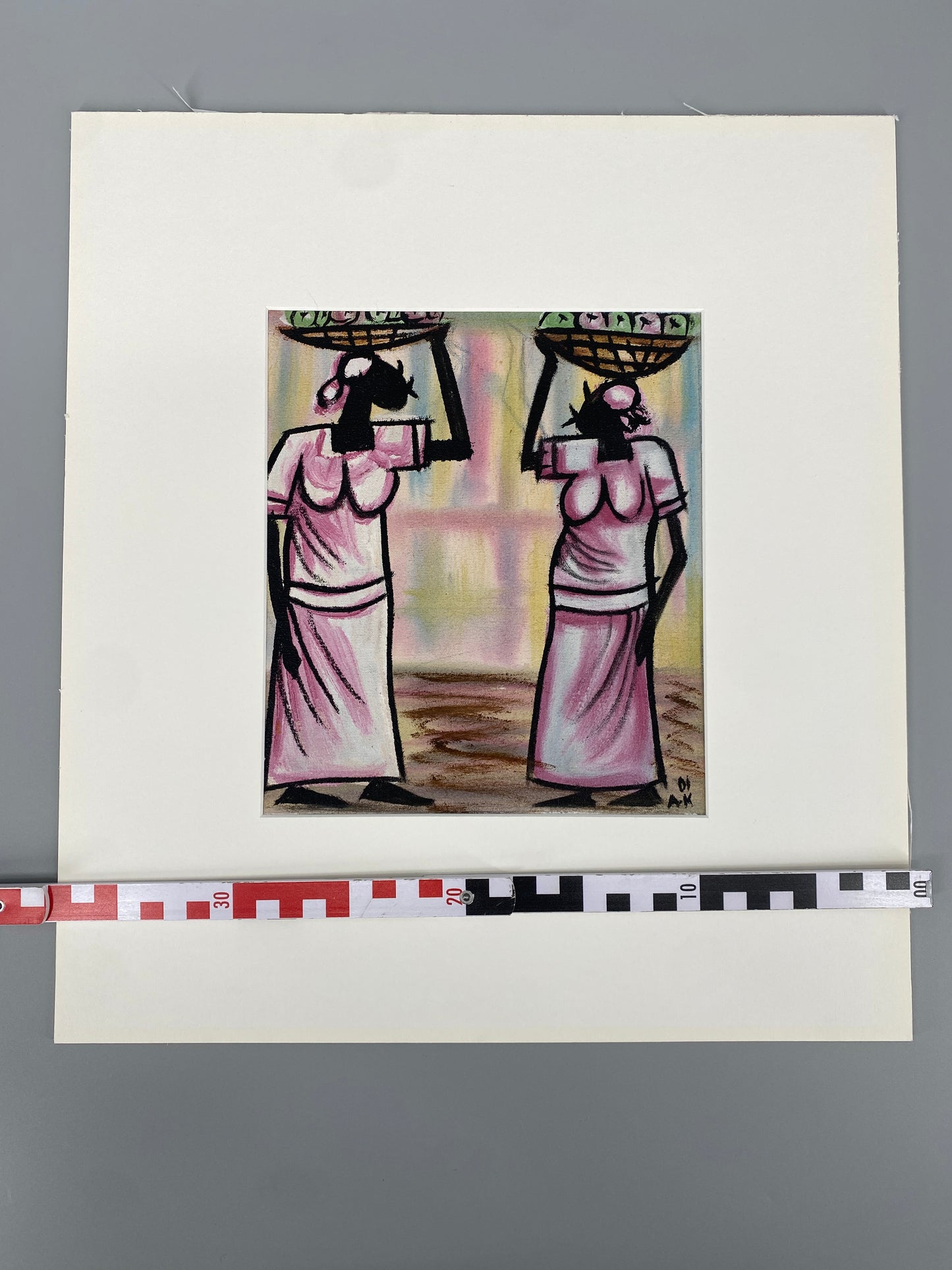 Marktfrauen, Acrylgemälde