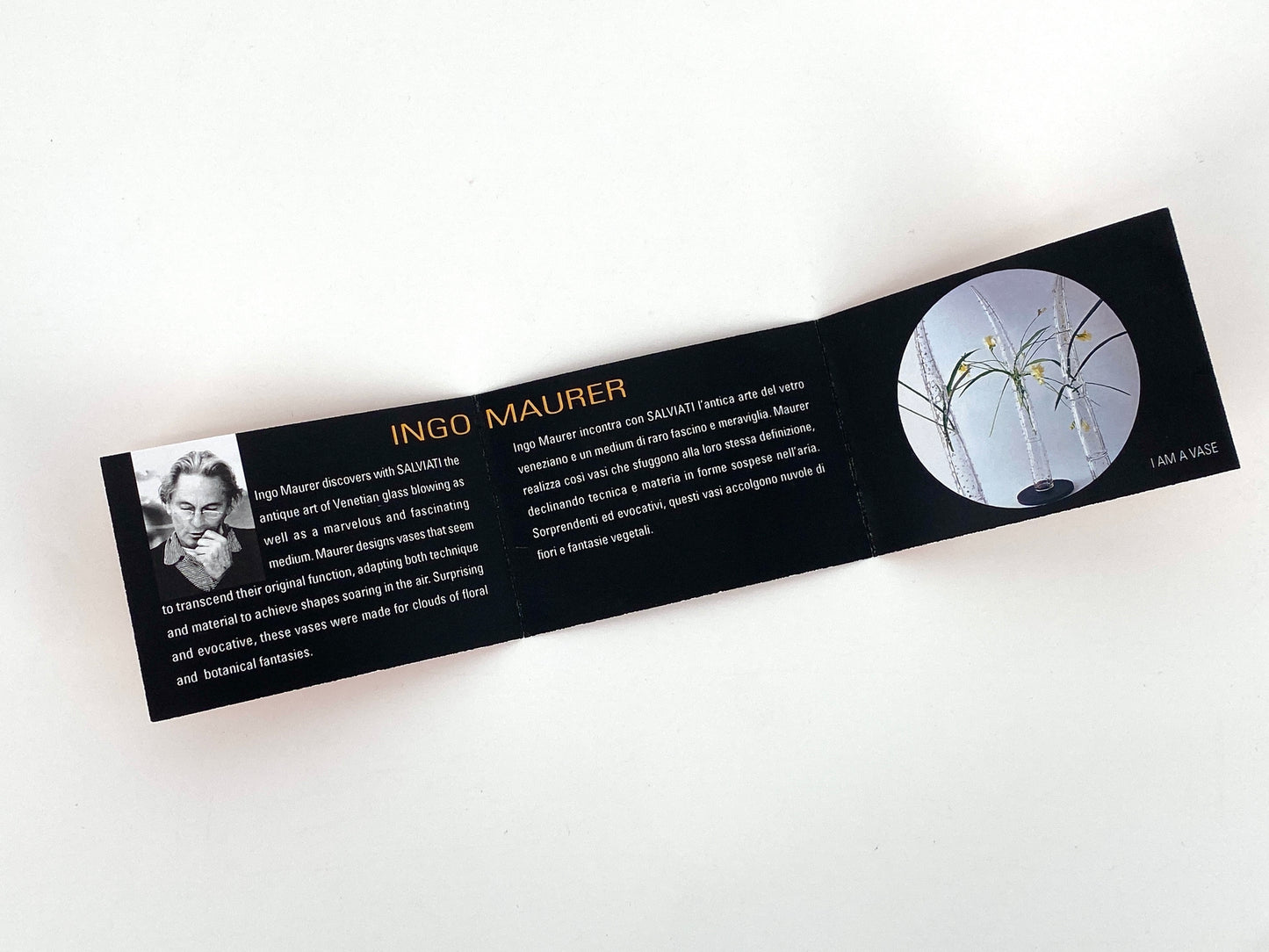 Signierte und nummerierte Glasskulptur / Glasvase "I am a Vase" von Ingo Maurer für Salviati, 2001