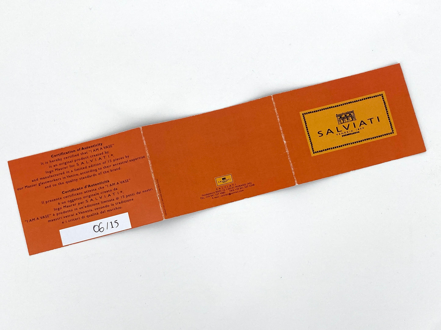 Signierte und nummerierte Glasskulptur / Glasvase "I am a Vase" von Ingo Maurer für Salviati, 2001