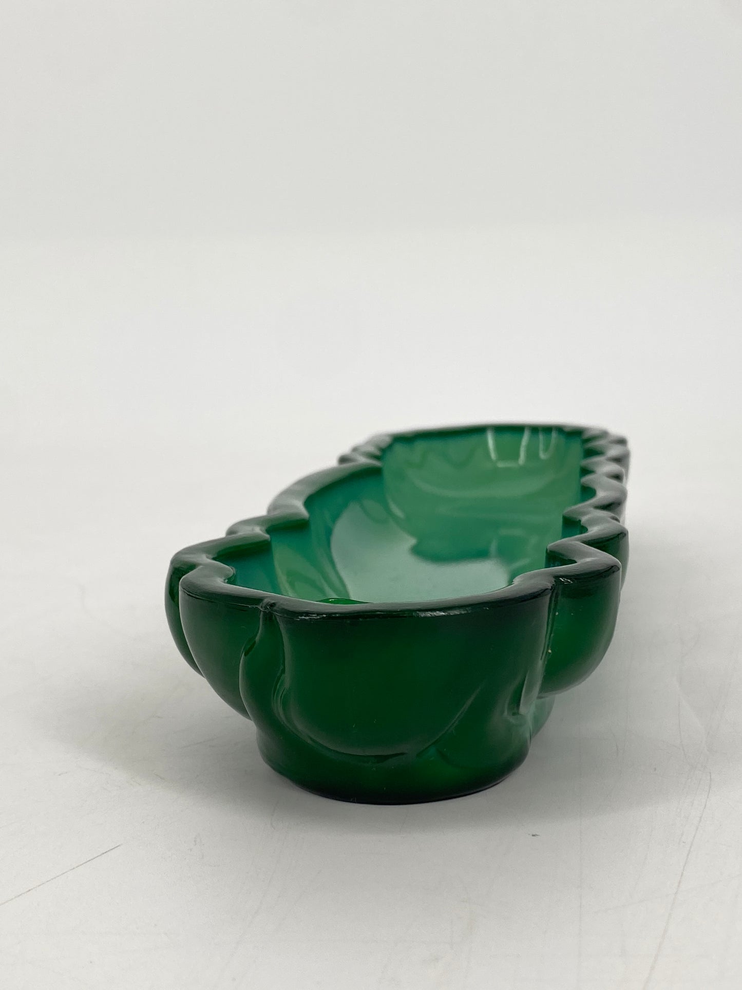 Art Deco Ablageschale von Hoffmann & Schlevogt aus grünem Malachitglas