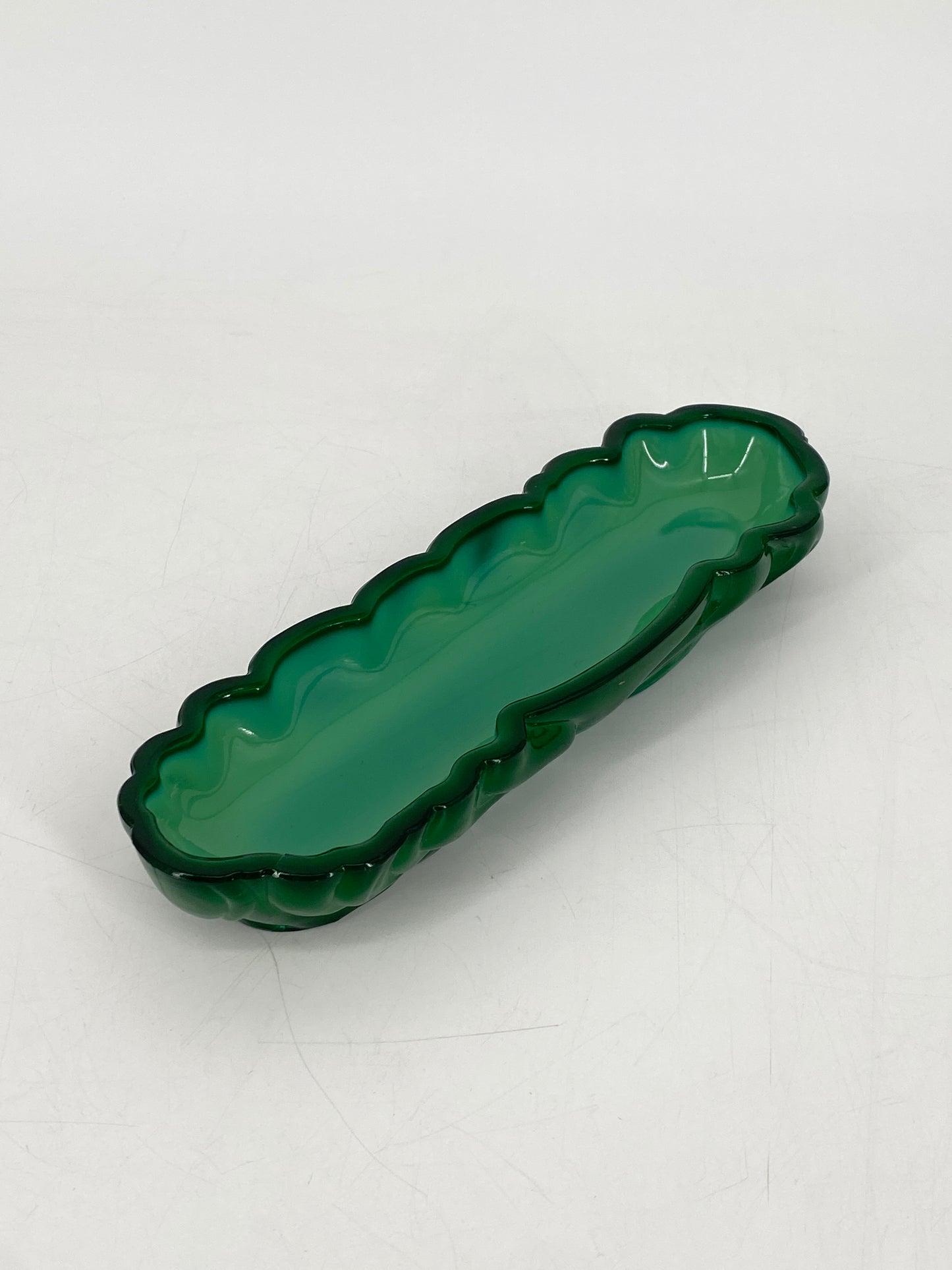 Art Deco Ablageschale von Hoffmann & Schlevogt aus grünem Malachitglas