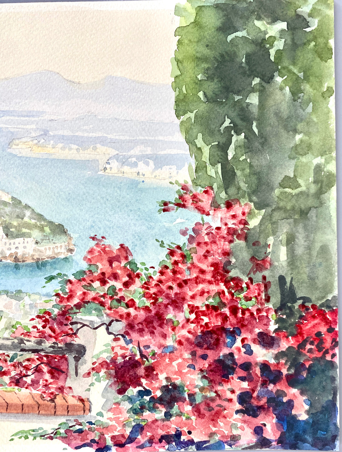Castello Aragonese, Ischia. Aquarell-Ansicht