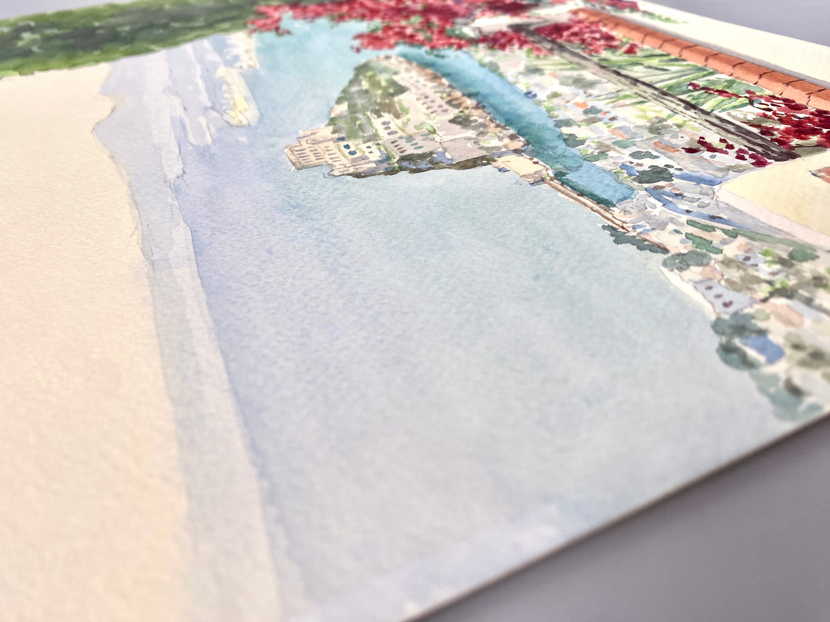 Castello Aragonese, Ischia. Aquarell-Ansicht