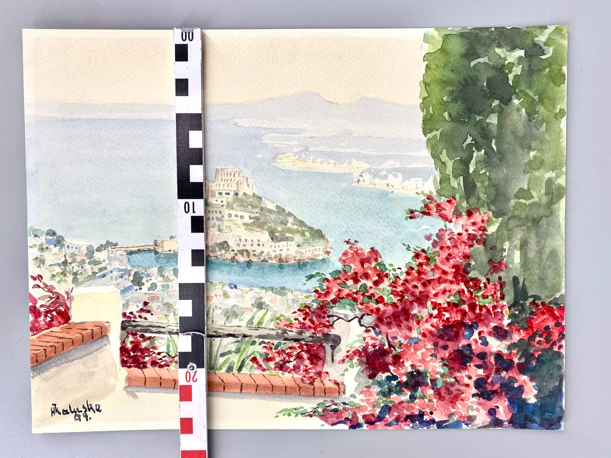 Castello Aragonese, Ischia. Aquarell-Ansicht