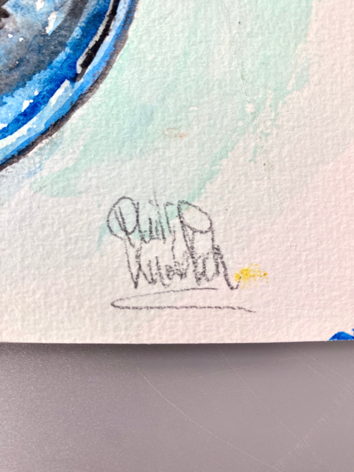 Obstkorb. Zeitgenössisches Stillleben. Aquarell, Türkise Corona