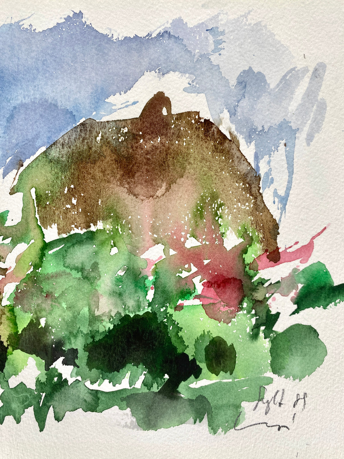 Sylter Ansicht. Aquarell in abstrahierendem Stil