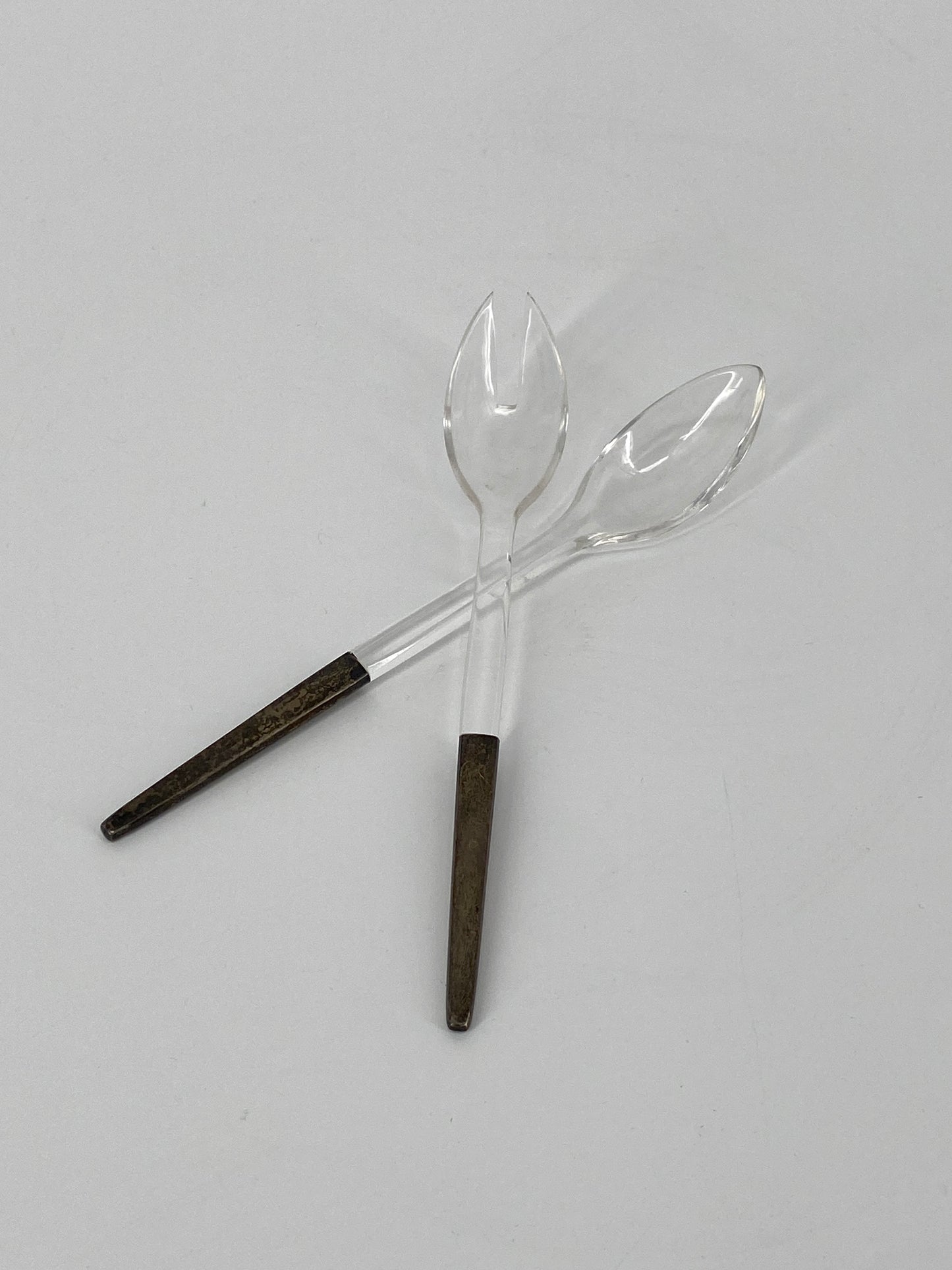 kleines Salatbesteck mit Griffen aus 925er Silber von Hermann Bauer, 1960er