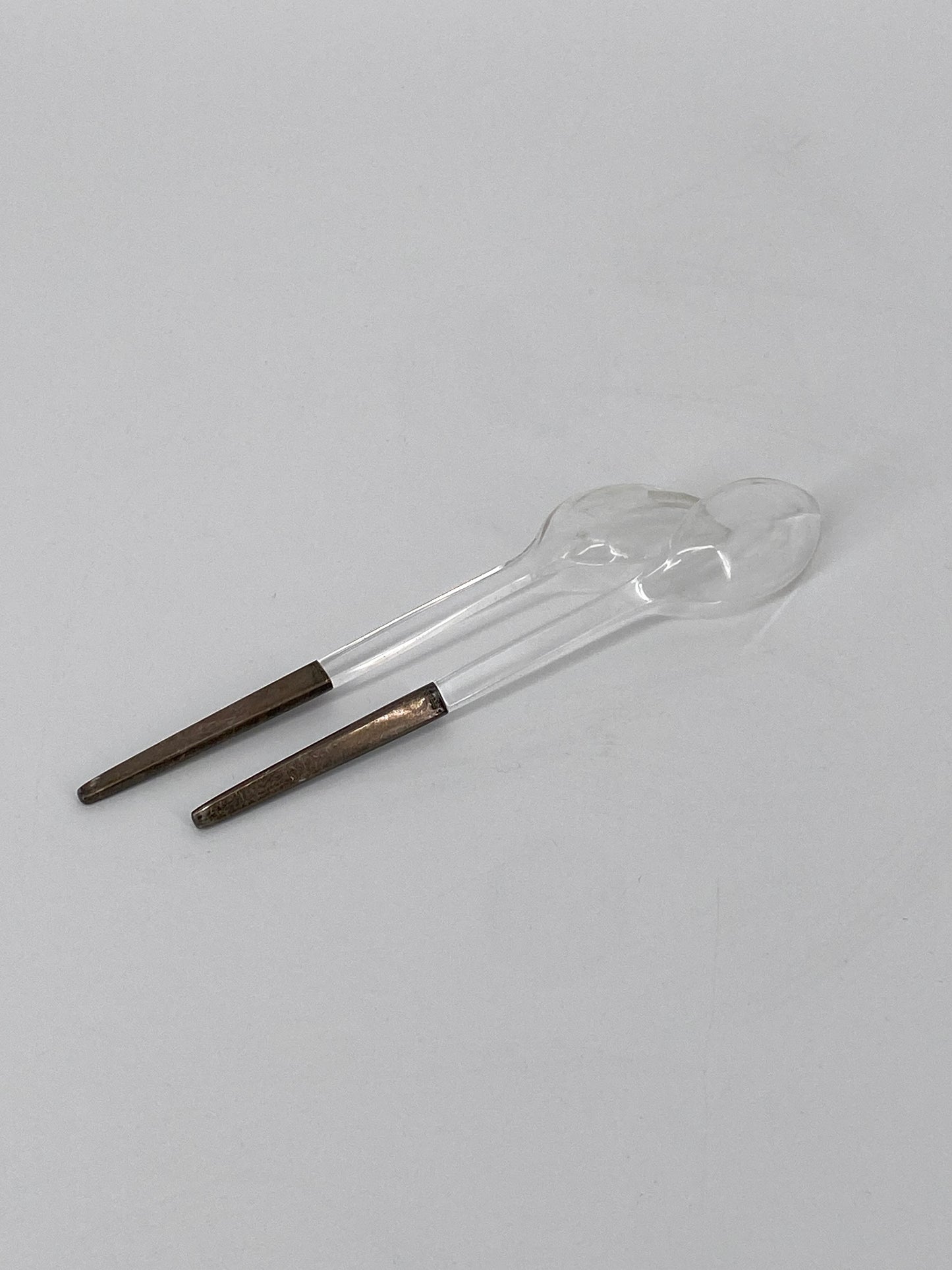 kleines Salatbesteck mit Griffen aus 925er Silber von Hermann Bauer, 1960er