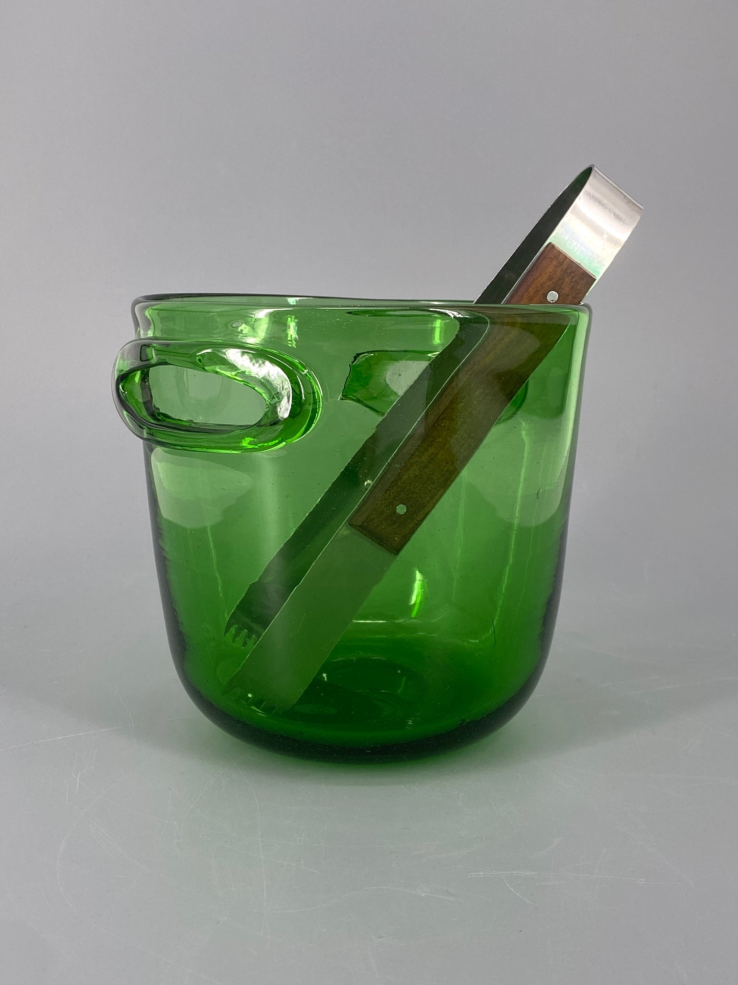 Eiseimer aus grünem Empoli Glas, Italien, 50er