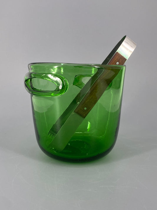 Eiseimer aus grünem Empoli Glas, Italien, 50er