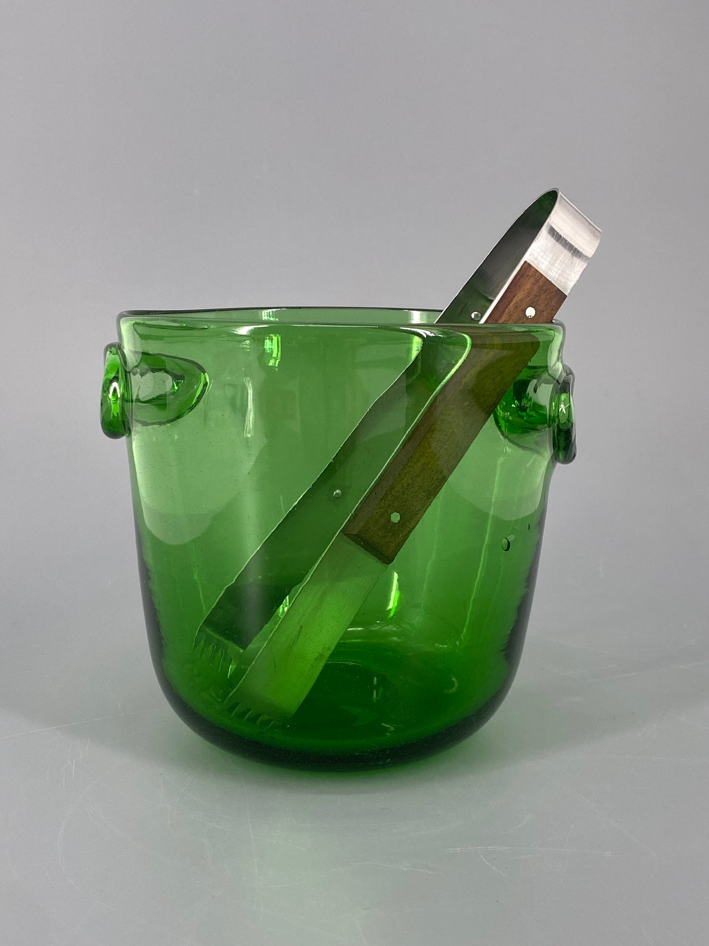 Eiseimer aus grünem Empoli Glas, Italien, 50er